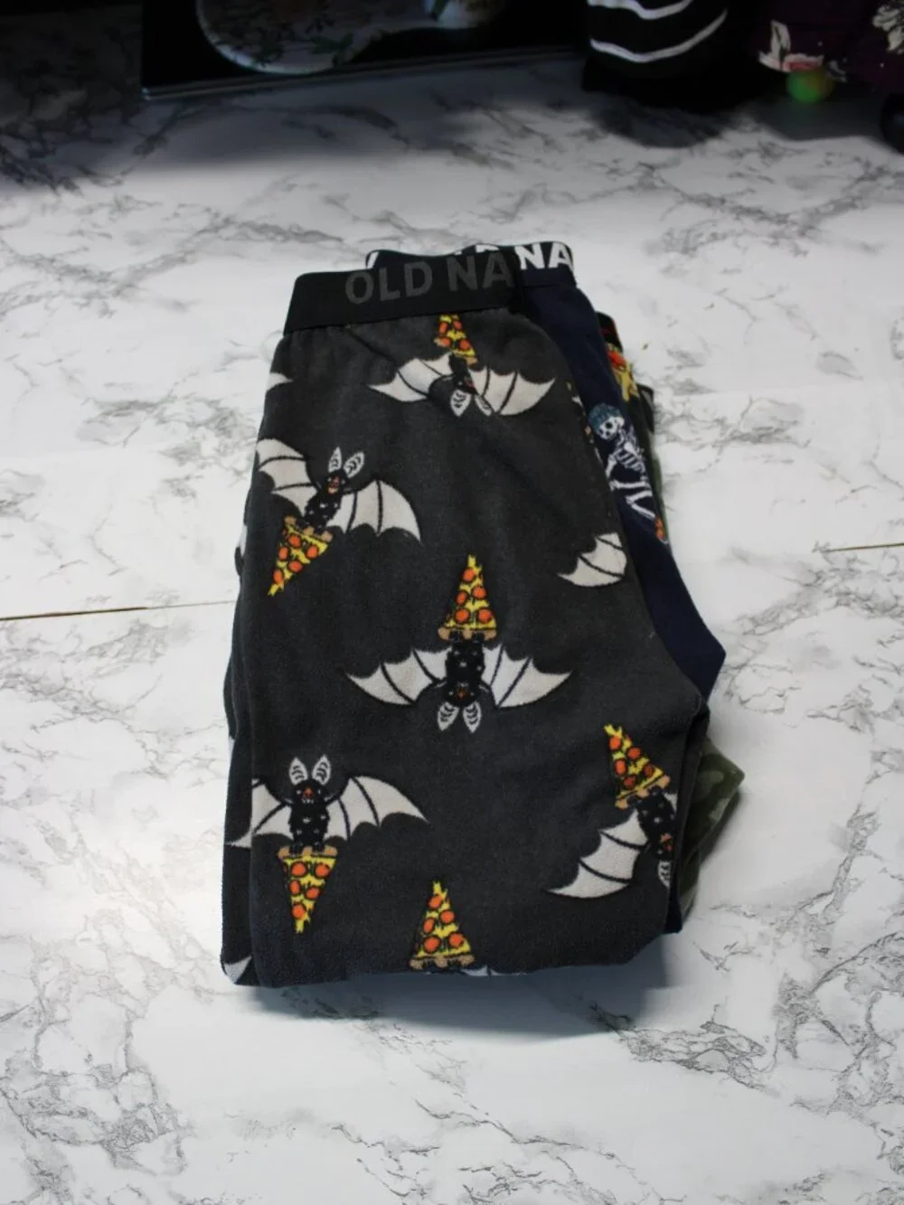 Old Navy Boys Fleece Lounge Pajama Bottoms Pizza Halloween Christmas Size 6-7